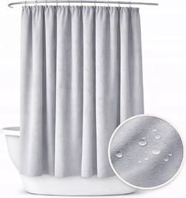 Fürdőszobai függöny 200x230 vízálló világosszürke zuhany alagút