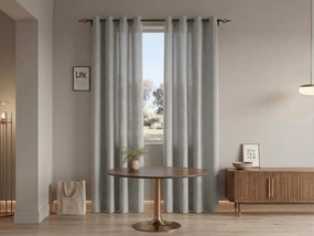 Függöny TAVIO 140x250 cm, világosszürke Felfüggesztés: Fém gyűrűk