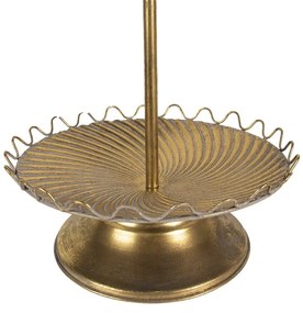 Fém két részes antik arany színű torta állvány 66 cm