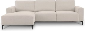 Bézs zsenília sarokkanapé (bal oldali-heverő résszel) Fabian – Scandic