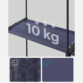 Szövet szekrény, ruhatartó elválasztóval, kék