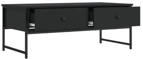 Fekete szerelt fa dohányzóasztal 101x49x39,5 cm