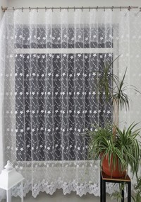 Mg függöny 40912 Hálós Fehér hímzés 280cm Ár!!