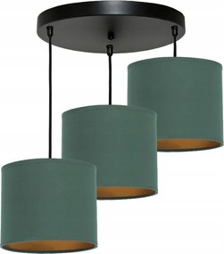 Függő Lámpa Csillár Lámpabúra 3 Üveg Zöld Plusz Arany Led