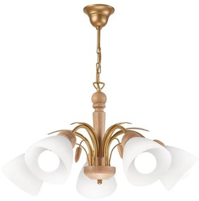 Csillár láncon TULIP 5xE27/60W/230V Tölgy