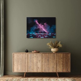 Kép - Rózsaszín-kék füst (üvegen) (70x50 cm)
