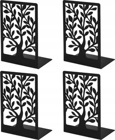 Flearitzo 4DB-OS Fém Könyvtåmasz Szett Fekete 17,5x8,5x12cm