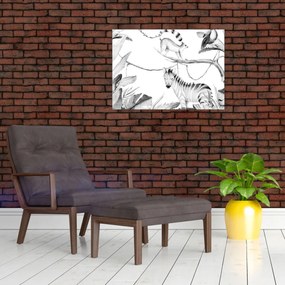 Üveg kép - Akvarell dzsungel (70x50 cm)