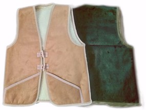 Mellény gyapjúból és irhából zöld színben L-es méret