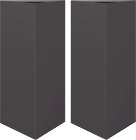 vidaXL 2 db fekete acél háromszög alakú kerti ültetőláda 40x34,5x70 cm
