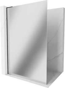 Mexen Kioto L, Walk-In zuhany paraván 120 x 200 cm, 8 mm tükörmintás üveg, fekete profil, 800-120-103-70-50