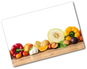 Edzett üveg vágódeszka Gyümölcsök és zöldségek pl-ko-80x52-f-83957885