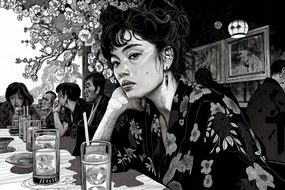 Poszter 91,5x61cm Fekete Kimono