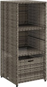 vidaXL szürke polyrattan kerti tárolószekrény 50 x 55 x 115 cm