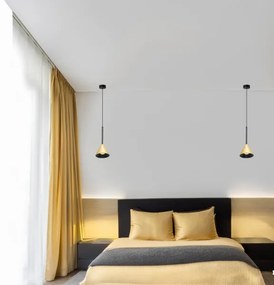 Csillár zsinóron CONE 1xGU10/10W/230V arany/fekete