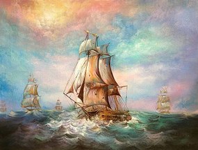 Illusztráció The Sailing Ship., IamSuperPear