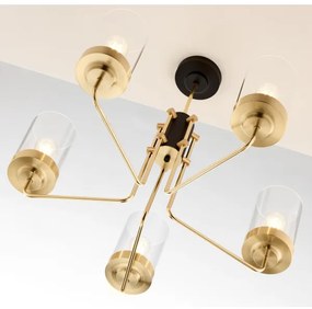 Jupiter 2088 - Rúdos csillár RAMIREZ 5xE27/15W/230V arany/fekete