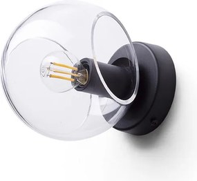 RENDL SOLARIS felületre szerelhető átlátszó üveg/fekete 230V LED E14 7W