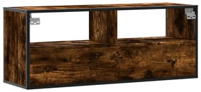 füstös tölgy színű szerelt fa és fém TV-szekrény 100x31x39,5 cm