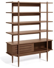 Carolin könyvespolc diófa dekorral, 130 x 169 cm - Kave Home