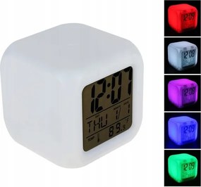 Óra Ébresztőóra Világító Digitális LCD Hőmérő Megvilágított Rgb