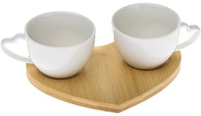2 porcelán csésze és csészealj szett Szív