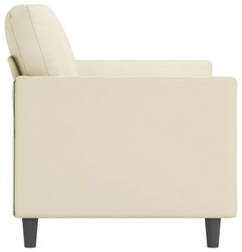 2 személyes krémszínű műbőr kanapé 120 cm