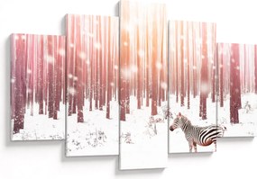 Kép - Zebra egy havas erdőben (150x105 cm)
