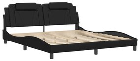 fekete műbőr ágykeret Viana matrac nélkül 180x200 cm