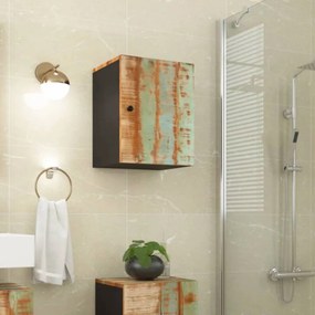 Tömör újrahasznosított fa fali fürdőszobaszekrény 38x33x48 cm