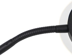 Modern állólámpa fekete, LED-del és olvasókarral - Divine