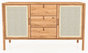 Alacsony tölgyfa komód 142x84 cm Pola - The Beds