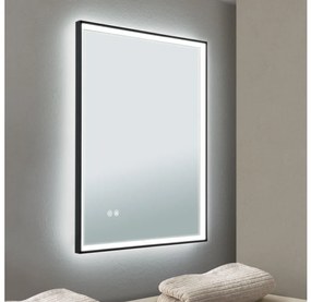 Orion 13-399 - LED tükör FRAME LED/48W/230V 60x45 cm IP44 háttérvilágítással Spiegel 13-399 schwarz 45x60cm