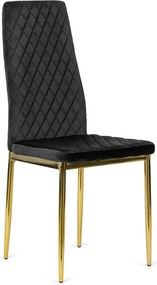 Elegáns Bársony Étkezőszék Fekete/Arany Színben. GAVI