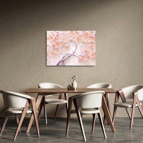 Koral virágok fája - absztrakt (üvegen) (70x50 cm)