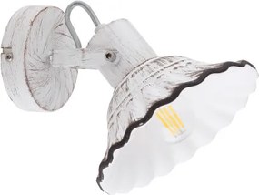 Globo 54050-1 Spotlámpa fém váz, kerámia búrával. Színe fehér, feketével antikolva. SZxM:170x165, AL:220, fényforrás nélkül 1xE27 40W 230V