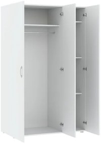 BASIC Ruhásszekrény Fehér Színben 110 cm 3D