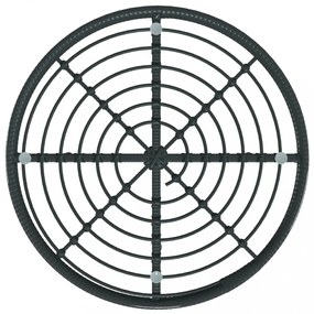 fekete edzett üveg és acél étkezőasztal Ø80 cm