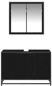 Fürdőszoba bútor szett 2 pcs Musta tammi 90 x 33 x 60 cm