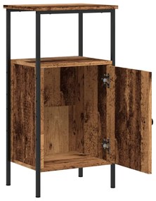 2 db antik fa színű szerelt fa éjjeliszekrény 41 x 31 x 80 cm