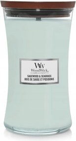 Sagewood &amp; Seagrass Woodwick nagy gyertya fa kanóccal