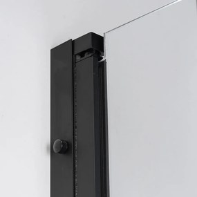 Stuxi Bari Duo Black 70x70 cm szögletes nyílóajtós zuhanykabin, 6 mm vízlepergető üveggel, matt fekete elemekkel