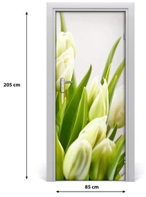 Ajtóposzter fehér tulipán 75x205 cm