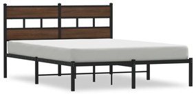 barna tölgy színű fejtámlás ágykeret matrac nélkül 140 x 200 cm
