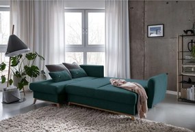 Scandic Lagom türkiz kinyitható sarokkanapé, bal oldali - Miuform