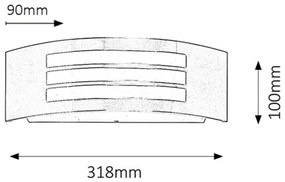 Rabalux 8410 - Fali lámpa ROMA 1xE27/14W rozsdamentes acél