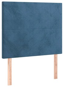 sötétkék bársony ágykeret matrac nélkül 100x200 cm