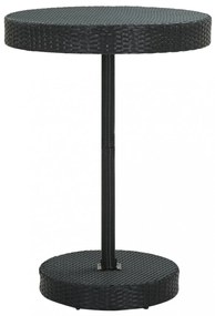 fekete polyrattan kerti asztal 75,5 x 106 cm