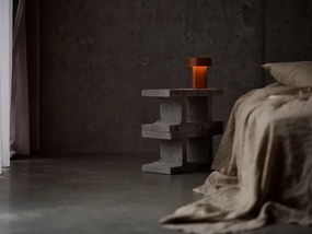 Konyakbarna műanyag LED asztali lámpa (magasság 18 cm) Oblong – Zone