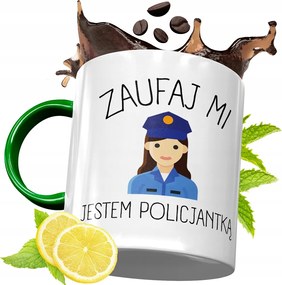 Zöld Bögre Rendőrnek Tökéletes Ajándék fényképes nyomtatással